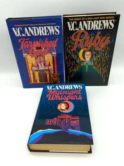 3 V.C. Andrews lot Ruby, Tarnished Gold, Midnight Whispers (Hardcovers) by V.C. Andrews