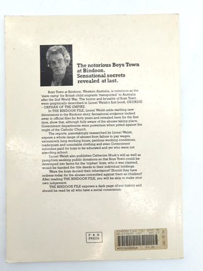 The Bindoon File by Lionel P Welsh (Paperback, 1990) Boys Town 1947-1954 by Lionel Welsh