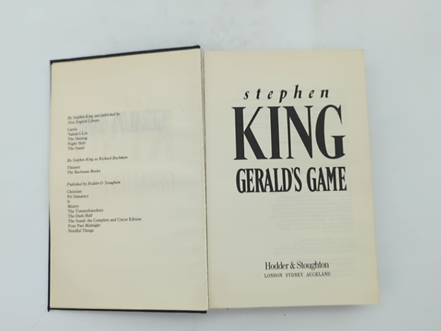 Gerald's Game by Stephen King (Hardcover, 1992) 1st Edition Horror by Stephen King