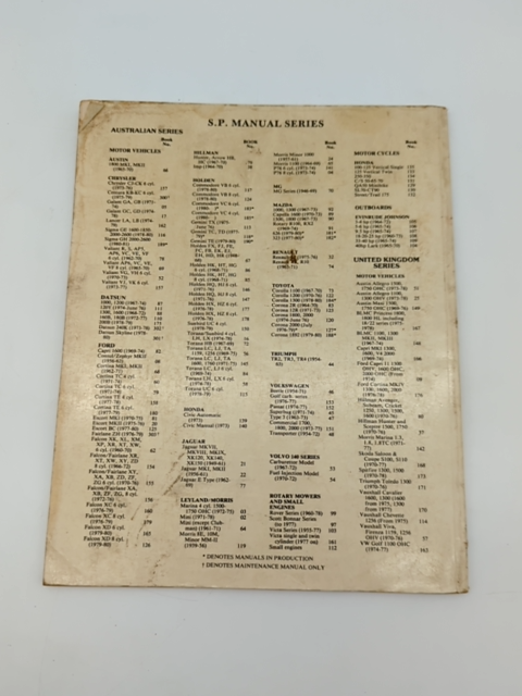 KB-KC Series 6 Cyclinder Service and Maintenance Manual by Gregory's (Book) by Gregory'S