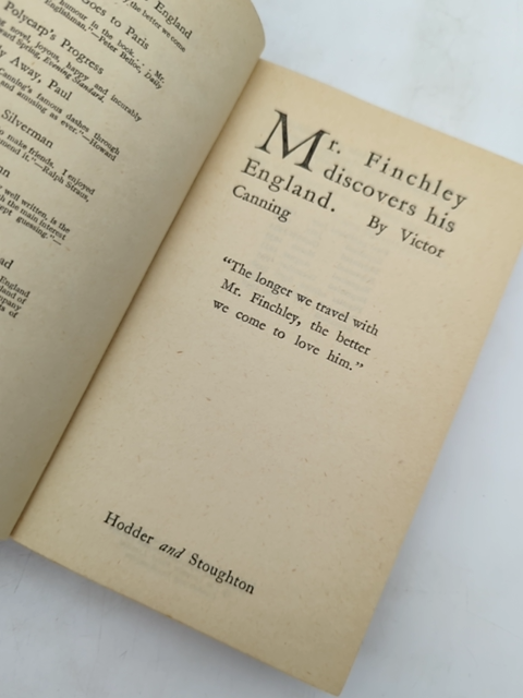 Mr Finchley Discovers His England by Victor Canning (Cloth, 1940) by Victor Canning