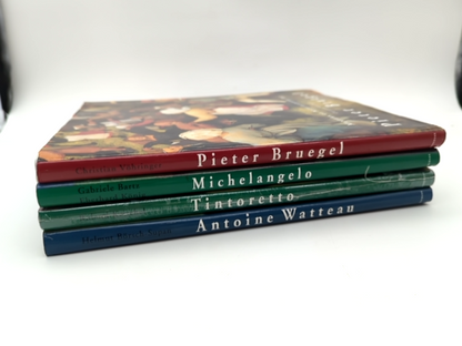 4x Masters Art Books: Michelangelo; Tintoretto; Antoine Wattean; Pieter Bruegel by Koneman