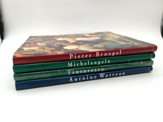 4x Masters Art Books: Michelangelo; Tintoretto; Antoine Wattean; Pieter Bruegel by Koneman