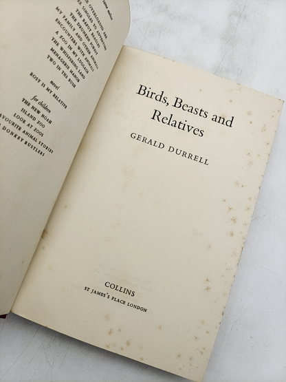 Birds, Beasts Relatives by Gerald Durrell (Cloth, 1969) 1st Edition by Gerald Durrell