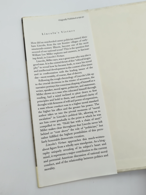 Lincoln's Virtues: An Ethical Biography by William Lee Miller, American History by Not Available