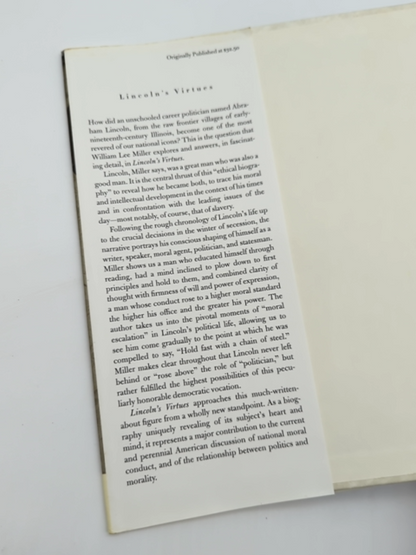 Lincoln's Virtues: An Ethical Biography by William Lee Miller, American History by Not Available