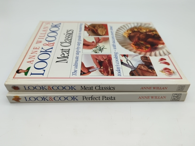 2x Anne Willan Cookbook Bundle Look & Cook, Meat Classics, Hardcover Recipes by Anne Willan