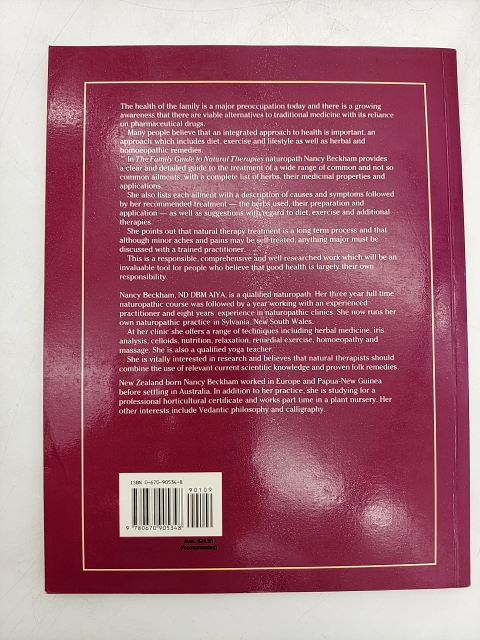 Family Guide To Natural Therapies by Nancy Beckham, Alternative Medicine by Not Available
