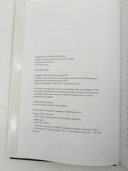 Legendary Tales Of The Australian Aborigines by David Unaipon by David Unaipon