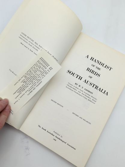 Handlist Of The Birds Of South Australia by H T Condon (Paperback, 1968) by H T Condon