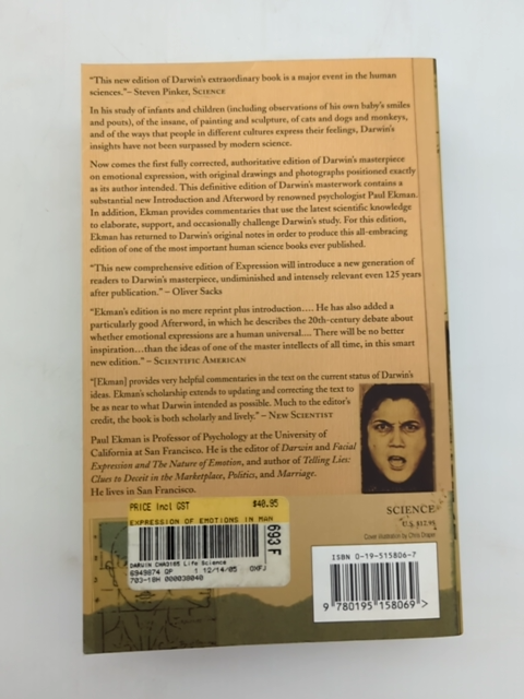 The Expression Of The Emotions In Man And Animals by Charles Darwin & Paul Ekman by Charles Darwin
