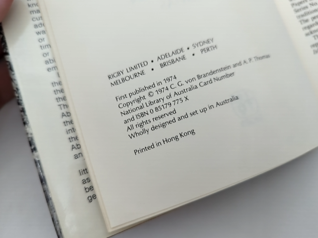 Taruru by Thomas & Brandenstein Hardcover 1974 Aboriginal Njangumarda Dreamtime by A P Thomas C G Brandenstein