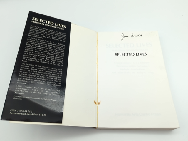 Selected Lives: Personal Reminiscences, Western Australian Stories Book by G.E.J. Et Al Bellanger