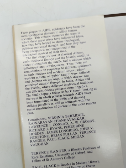 Epidemics And Ideas: Essays On The Historical Perception Of Pestilence (past And by Paul A. Slack