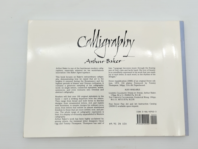 Calligraphy by Arthur Baker (Paperback, 2000) Calligraphy by Arthur Baker