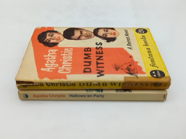 2 x vintage Agatha Christie paperbacks: Halloween Party & Dumb Witness by Agatha Christie
