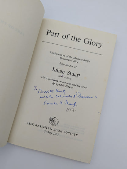 Part of the Glory by Julian Stuart (Hardcover, 1967) 1st Edition by Julian Stuart