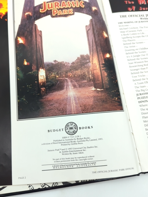 The Official Jurassic Park Annual by Jenni Atkin (Hardcover, 1993) Dinosaurs by Jenni Atkin