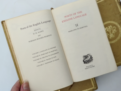 3x Poets of the English Language volumes 1, 2, 3, W H Auden by W H Auden & Norman Holmes Pearson