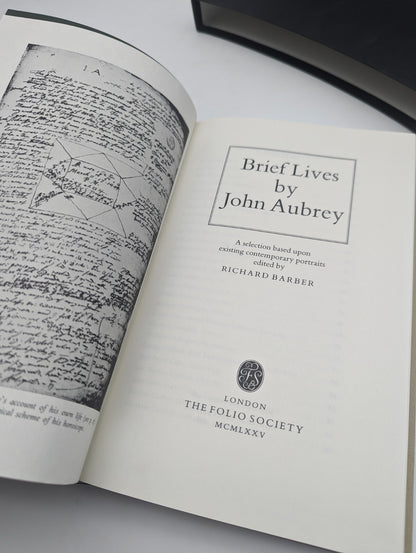 Brief Lives By John Aubrey Folio Society Edition British History by John Aubrey