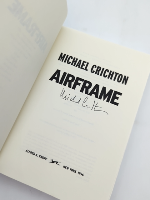 Airframe by Michael Crichton (Hardcover, 1996) 1st Edition Signed by Michael Crichton