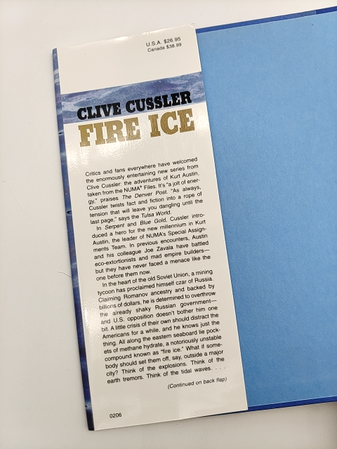 Fire Ice (the Numa Files) by Clive Cussler & Paul Kemprecos, Adventure Signed by Paul Kemprecos, Clive Cussler