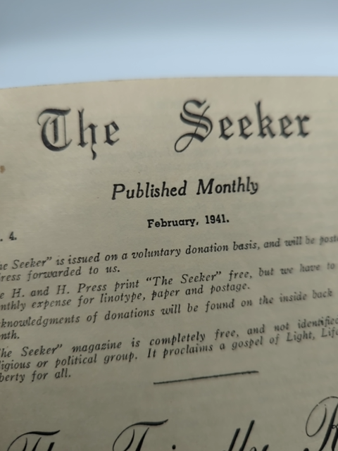 The Seeker (Cloth Bound, 1941) Western Australian WA Healing Christianity Rare by Various Authors