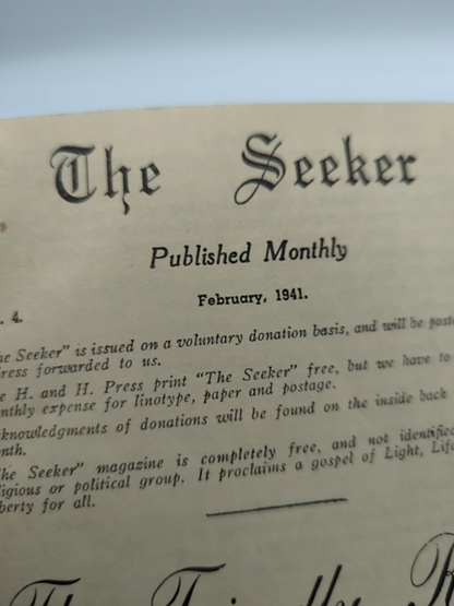 The Seeker (Cloth Bound, 1941) Western Australian WA Healing Christianity Rare by Various Authors