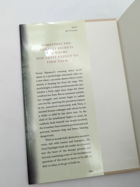 The Good Psychologist: Novel by Noam Shpancer (Hardcover, 2010) Psychology by Noam Shpancer