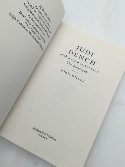 Judi Dench With a Crack in Her Voice by John Miller (Hardcover 1998) 1st Edition by John Miller