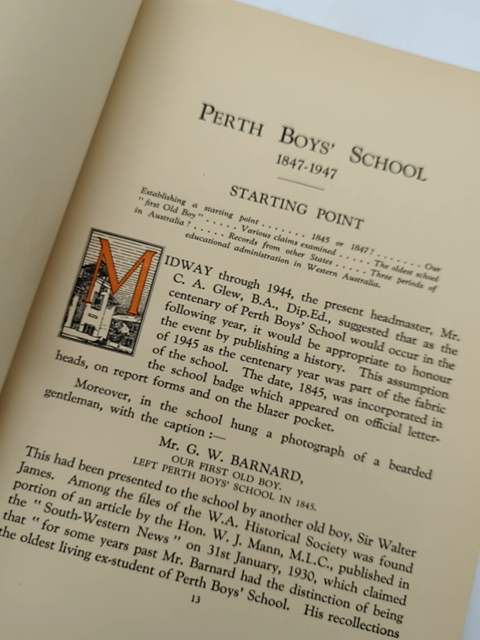 Perth Boys School by John K Ewers (Hardcover, 1947) Signed by John K Ewers