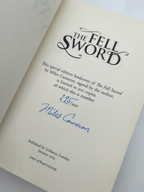 The Fell Sword by Miles Cameron (Hardcover, 2014) 1st Edition Signed by Miles Cameron