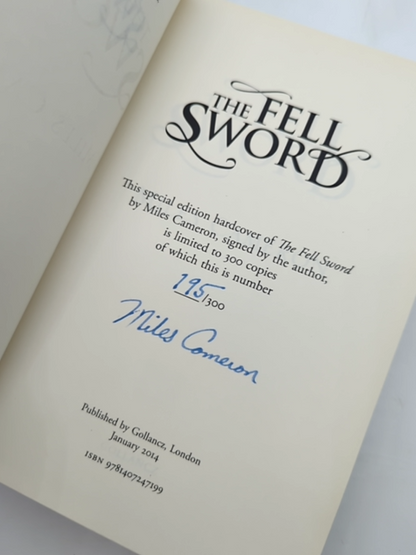 The Fell Sword by Miles Cameron (Hardcover, 2014) 1st Edition Signed by Miles Cameron