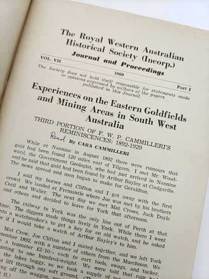 Early Days Journal and Proceedings, Royal Western Australian Historical Society by The Royal Western Australian Historical Society