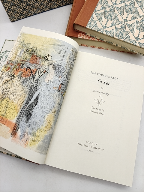 The Forsyte Saga by John Galsworthy. 3 Volumes, The Folio Society 1984, Slipcase by John Galsworthy