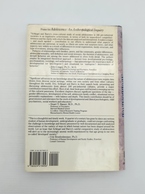 Adolescence: An Anthropological Inquiry by Herbert Barry Iii Alice Schlegel by Herbert Barry III, Alice Schlegel
