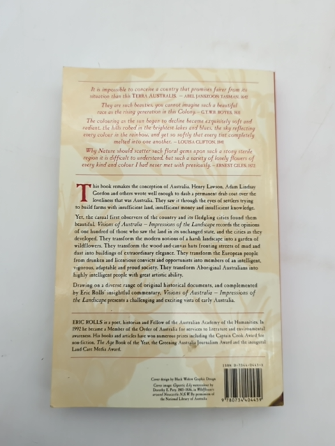 Visions Of Australia 1640-1910 by Eric Rolls, Australian History by Eric Rolls