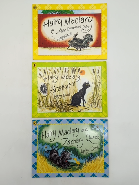 3x Lynley Dodd Paperback Bundle Hariy Maclary from Donaldson's Dairy Scattercat by Lynley Dodd