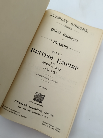 Stamps Of The British Empire, Also Egypt Iraq by Stanley Gibbons (Cloth, 1938) by Stanley Gibbons