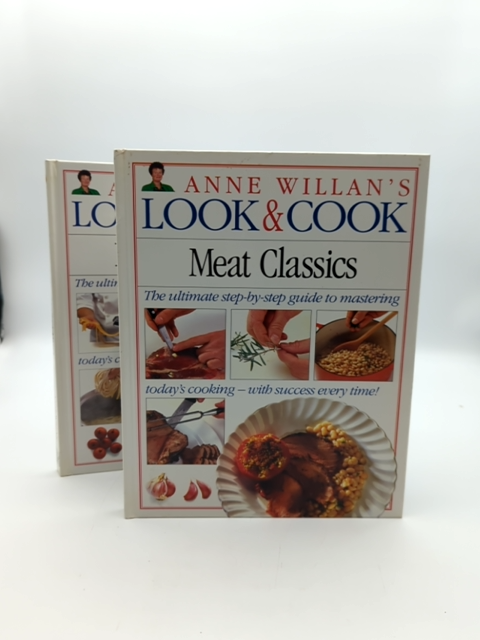 2x Anne Willan Cookbook Bundle Look & Cook, Meat Classics, Hardcover Recipes by Anne Willan