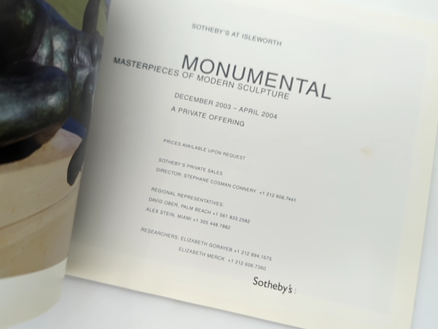 Monumental Masterpieces Of Modern Sculpture by Sotheby's (Paperback, 2003) by Sotheby'S