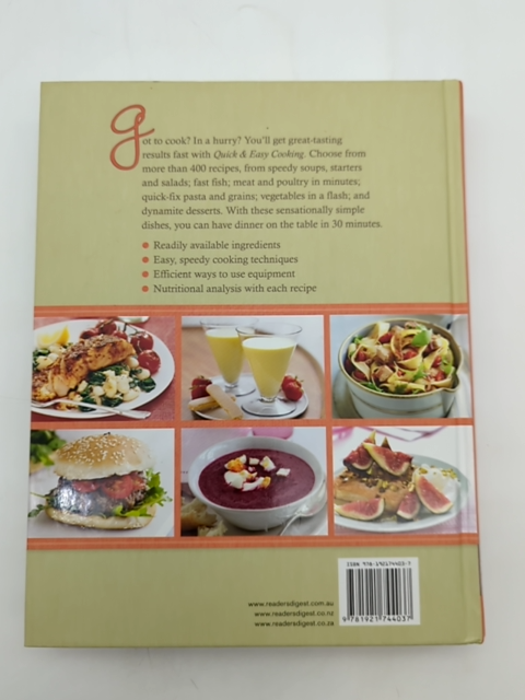 Quick And Easy Cooking More Than 400 Recipes, All In Under 30 Minutes Cookbook by Readers Digest