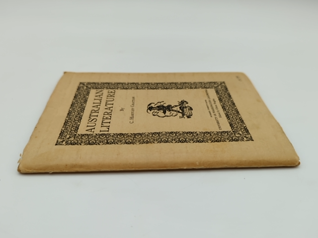 Australian Literature by C Hartley Grattan (Chapbook) 1st Edition Signed by C Hartley Grattan