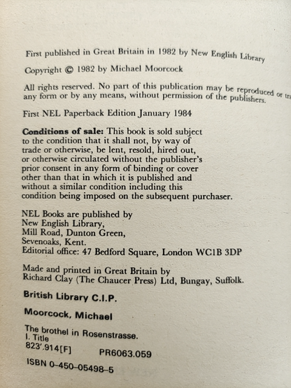 Brothel In Rosenstrasse by Michael Moorcock (Paperback, 1984)