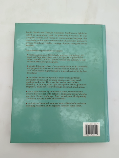 Shrubs And Trees For Australian Gardens by Ernest E. & J. H. Willis Lord, Botany by Ernest E. & J. H. Willis Lord