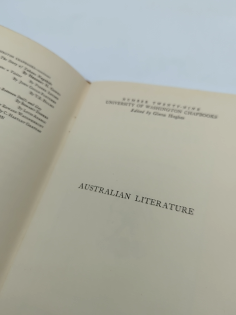 Australian Literature by C Hartley Grattan (Chapbook) 1st Edition Signed by C Hartley Grattan