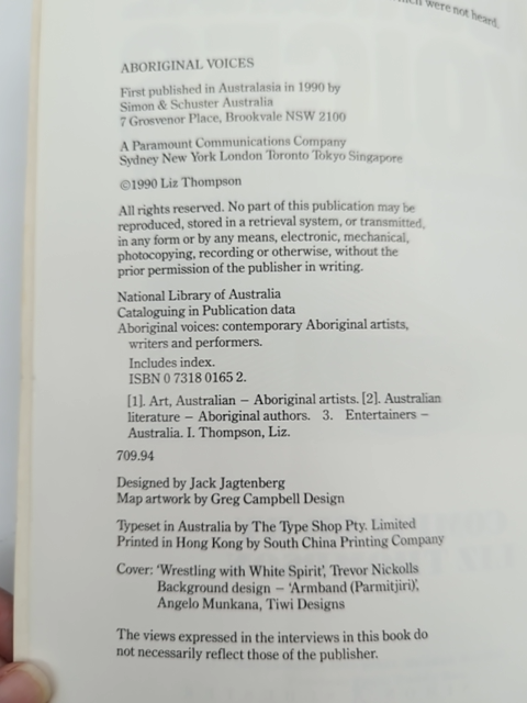 Aboriginal Voices Contemporary Artists & Writers Liz Thompson by Liz Thompson