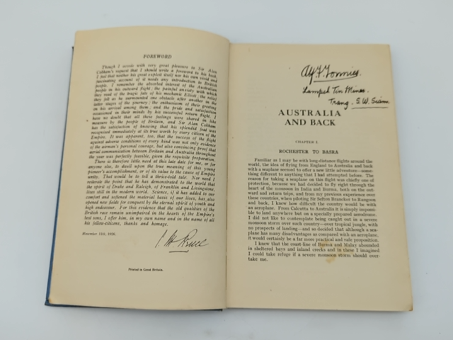 Australia and Back by Sir Alan Cobham (Hardcover) 1st Edition Aviation Book by Sir Alan Cobham