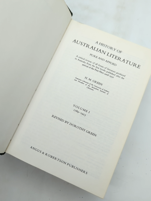 History Of Australian Literature: Pure And Applied, Dorothy Green Revised Signed by Henry Mackenzie Green