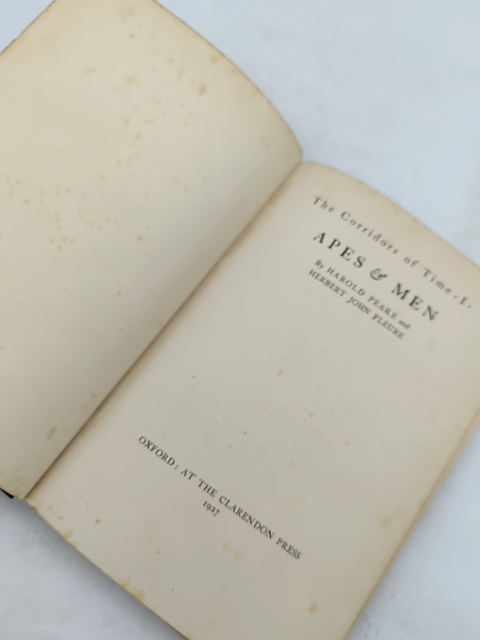 Apes and Men by Herbert John Fleure Harold Peake (Cloth, 1927) 1st Edition by Herbert John Fleure Harold Peake